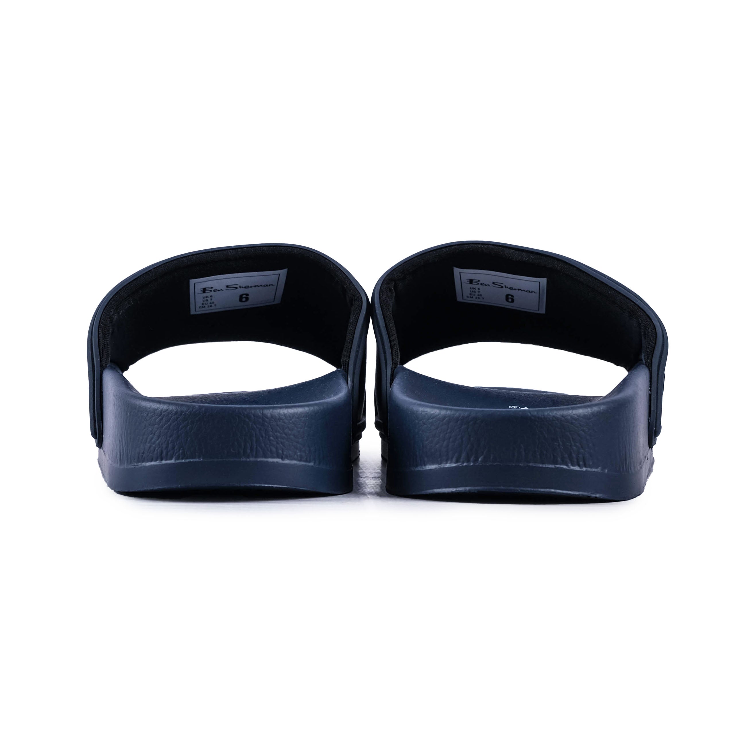 Ben Sherman Mens Navy Target Embossed Slides