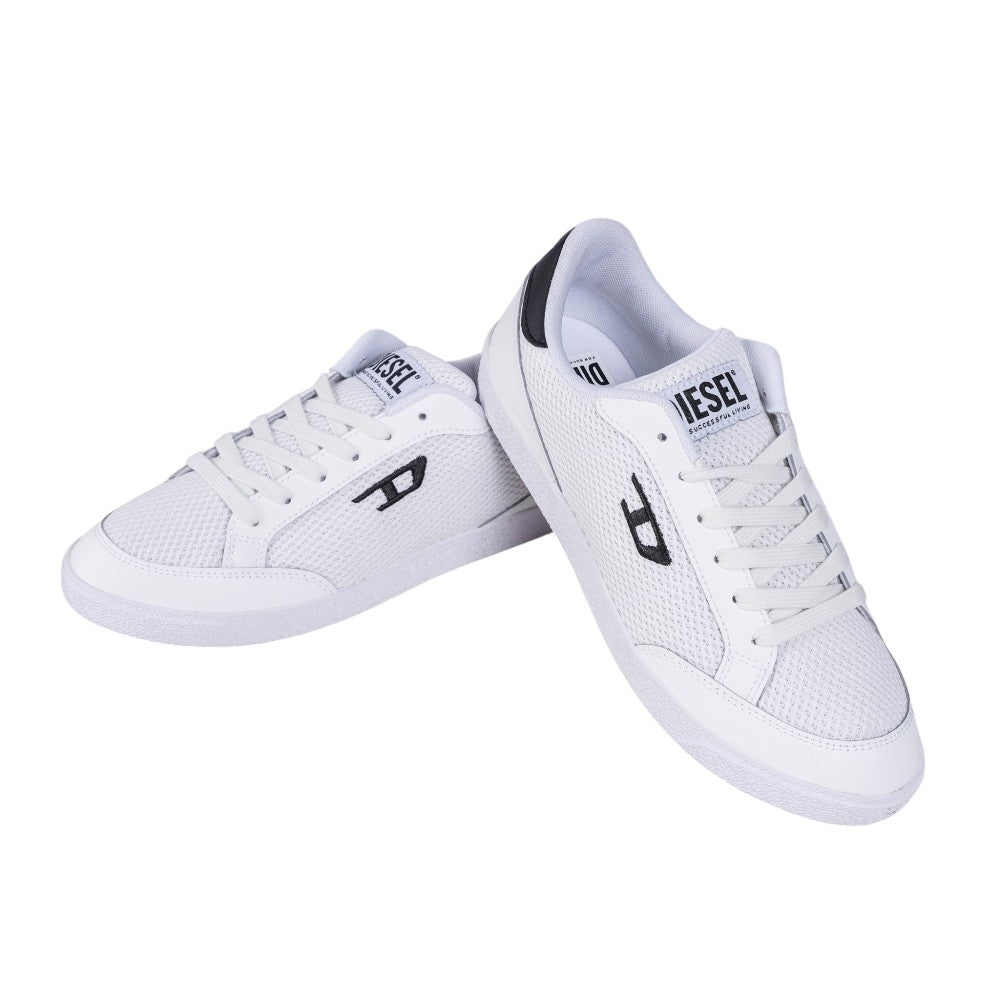 Diesel Mens S D Leo Low Sneakers In White/Black