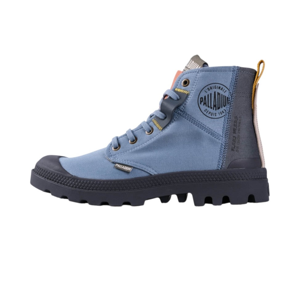 Palladium Mens Pampa Hi Layer Zip Shoes In City Blue