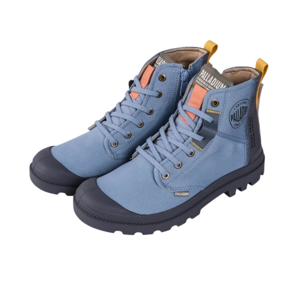 Palladium Mens Pampa Hi Layer Zip Shoes In City Blue