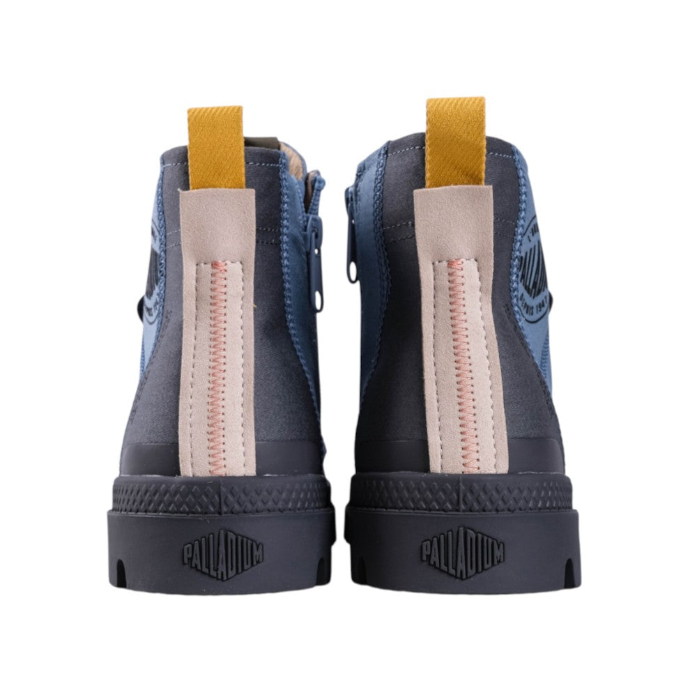 Palladium Mens Pampa Hi Layer Zip Shoes In City Blue