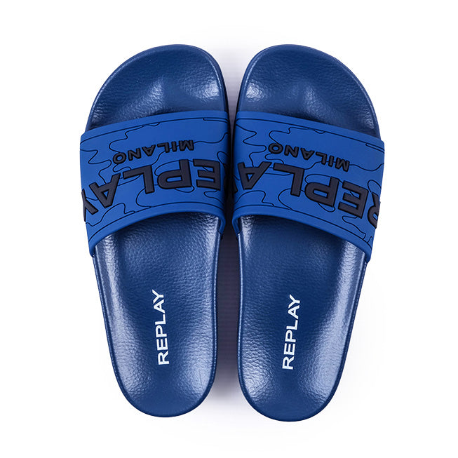Replay Mens Up Military Sandals In Blue
