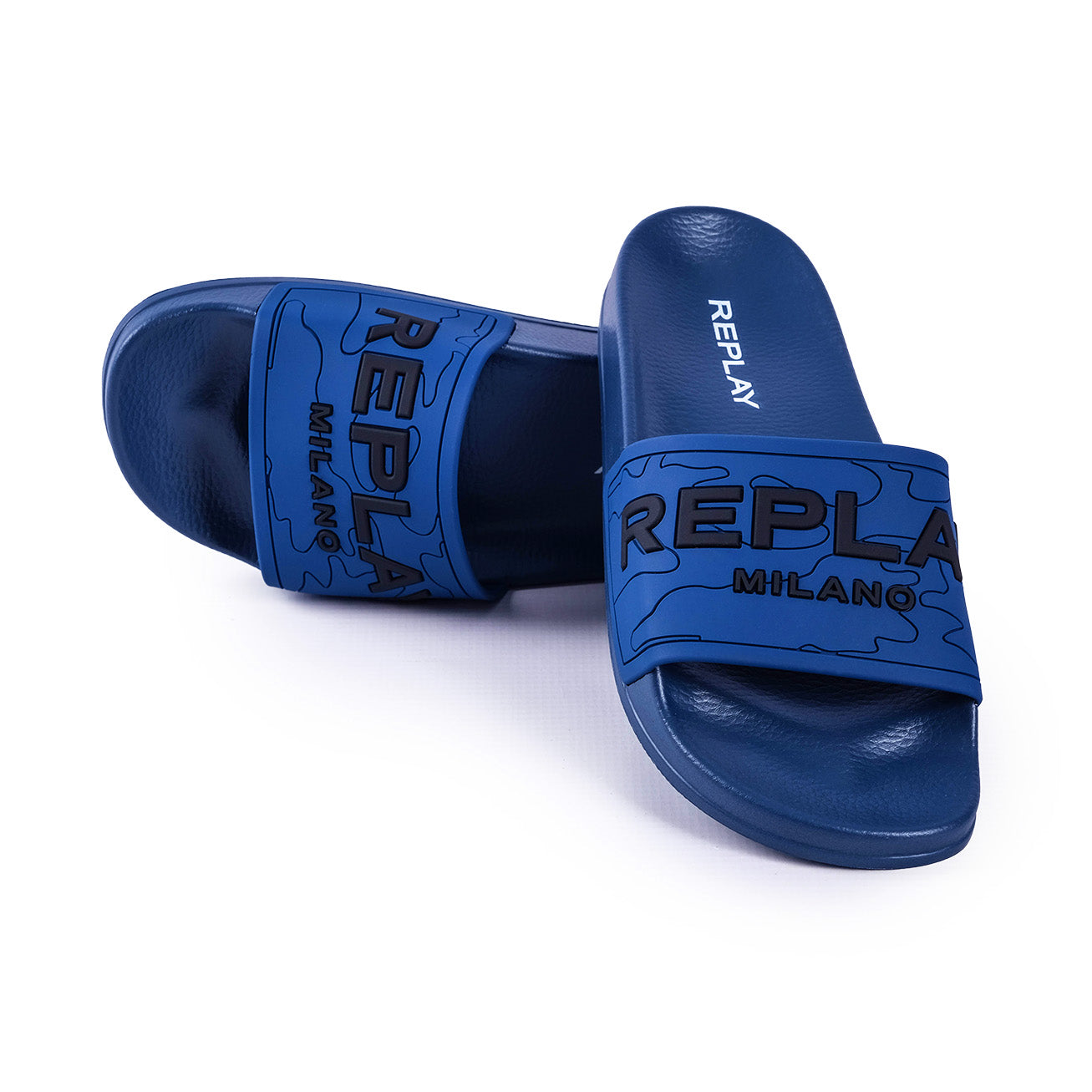 Replay Mens Up Military Sandals In Blue