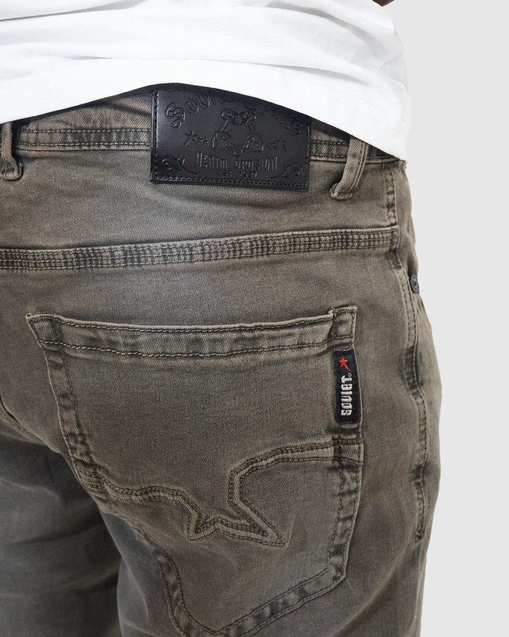 Soviet Mens Terminator #9 Slim Leg Jeans In Grey