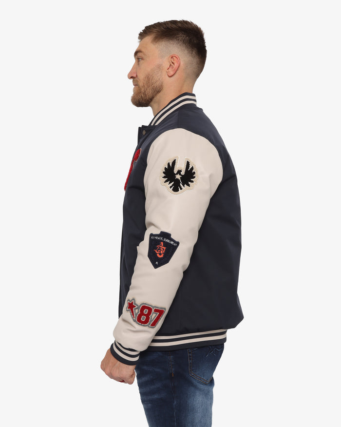 Soviet Mens Baseball Jacket In Navy