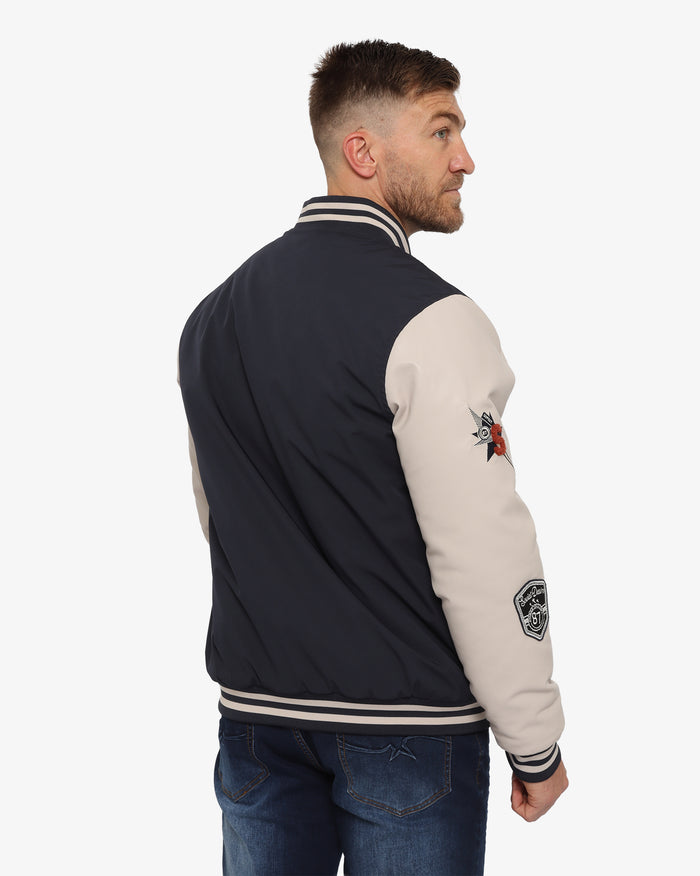 Soviet Mens Baseball Jacket In Navy