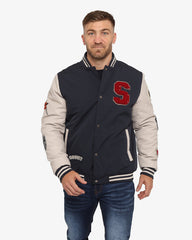 Soviet Mens Baseball Jacket In Navy