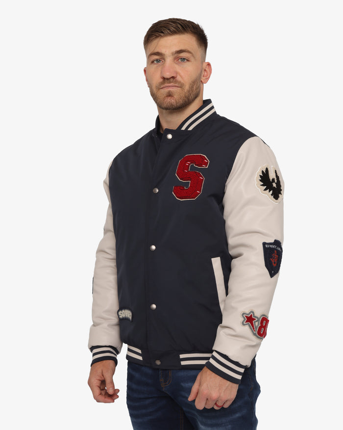 Soviet Mens Baseball Jacket In Navy