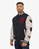 Soviet Mens Baseball Jacket In Navy