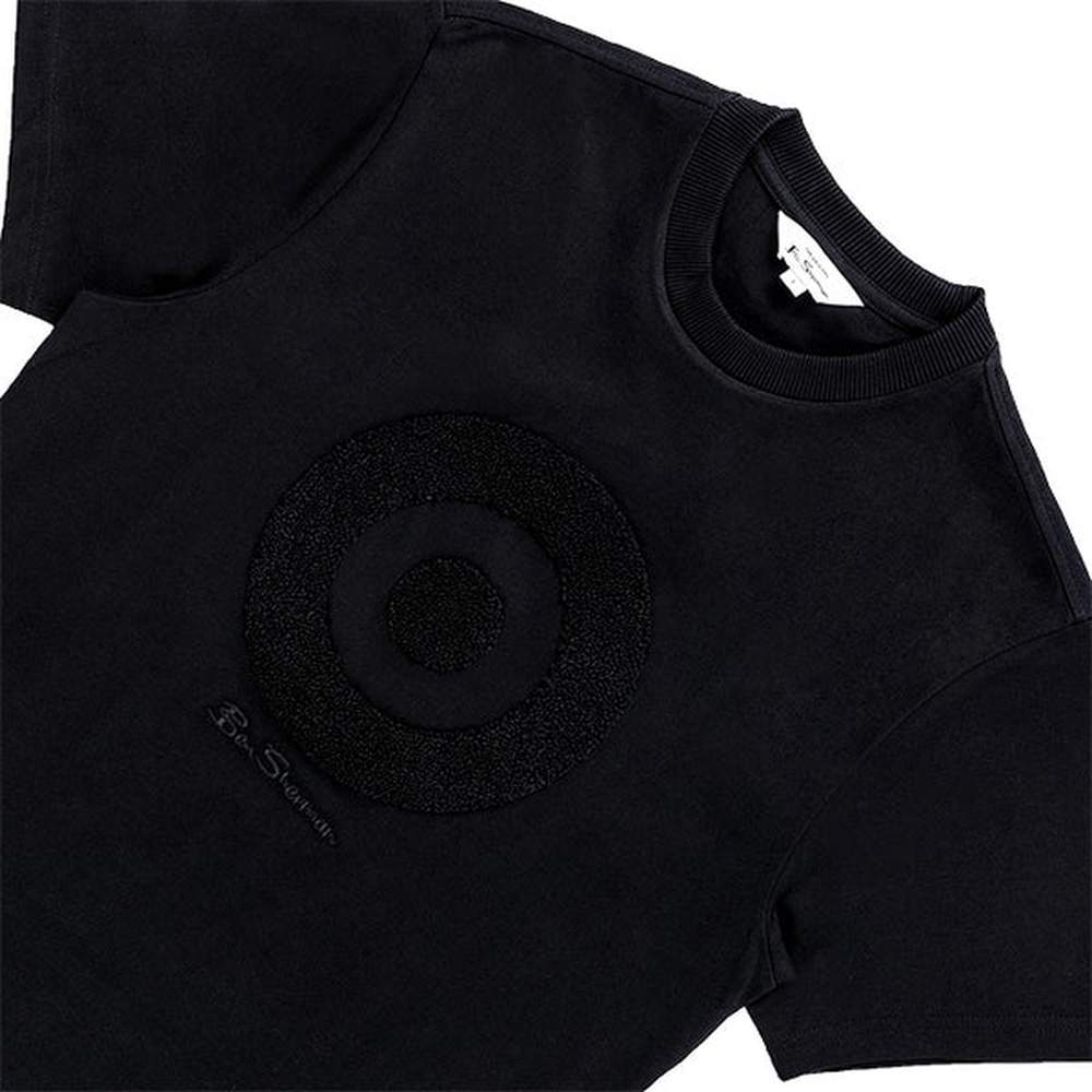 Ben Sherman Mens Target Towelling T-Shirt In  Black