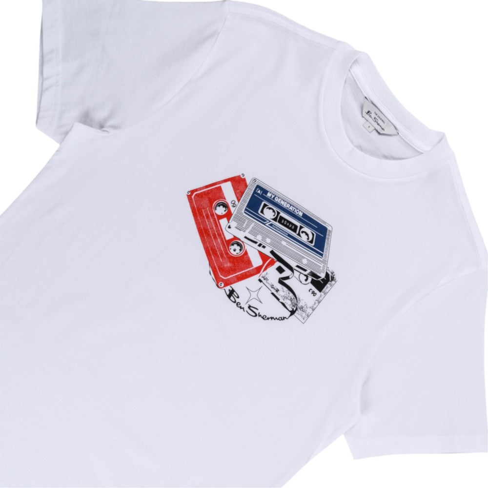 Ben Sherman Cassette Stack T-Shirt In White