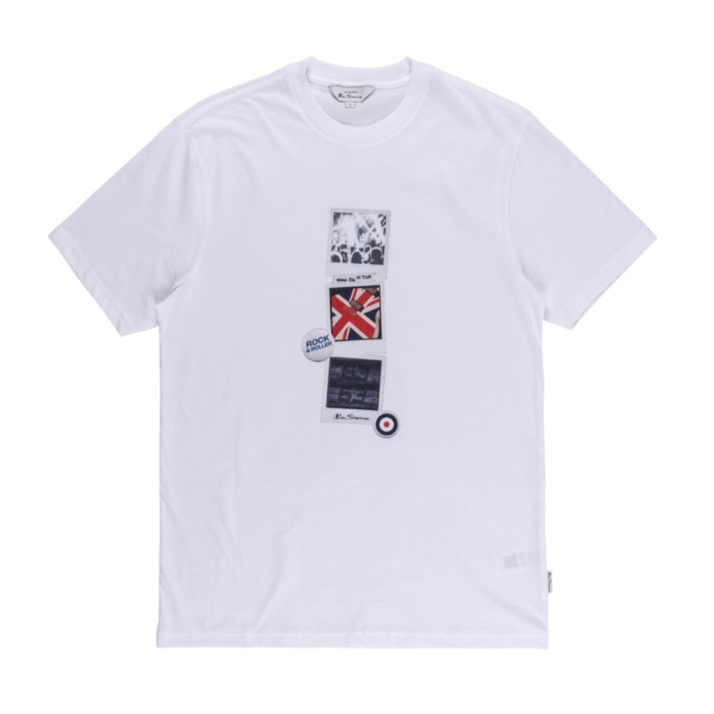 Ben Sherman Mens Brit Pop Throwback T-Shirt In White
