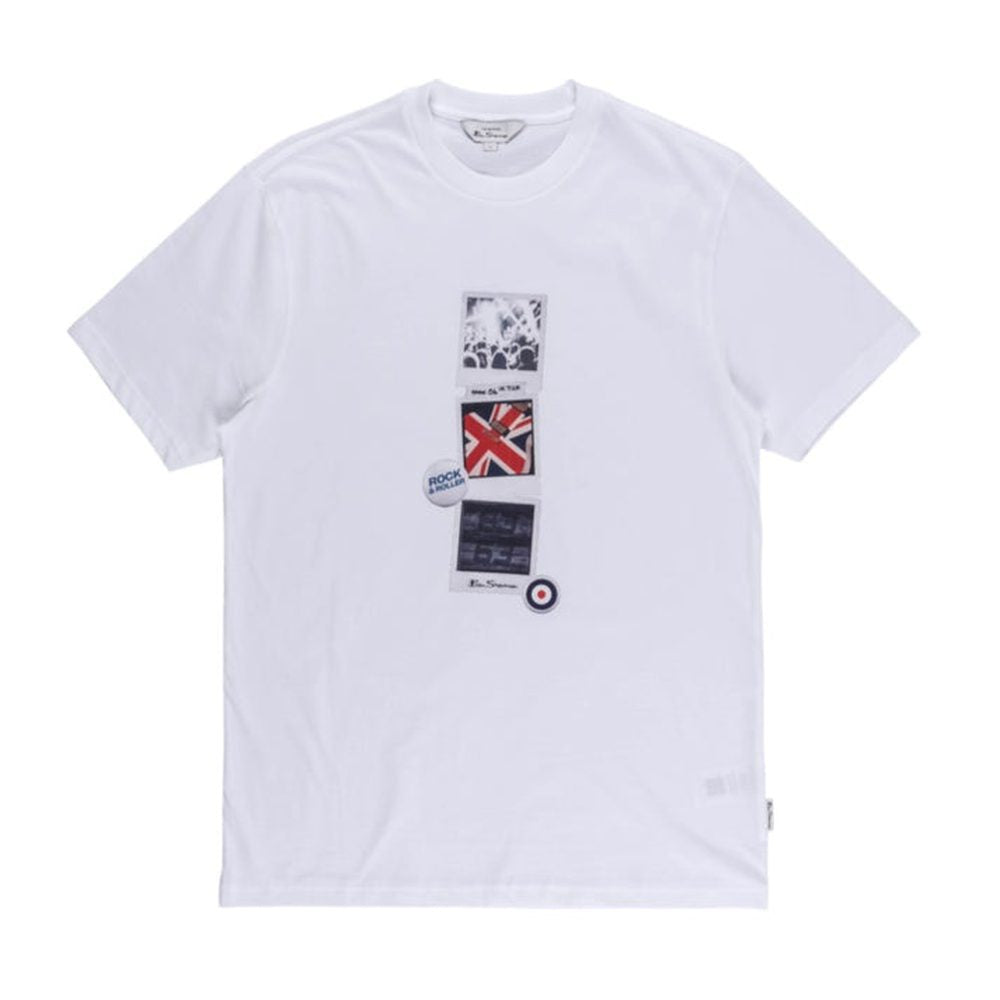 Ben Sherman Boys Brit Pop T-Shirt In White Multi