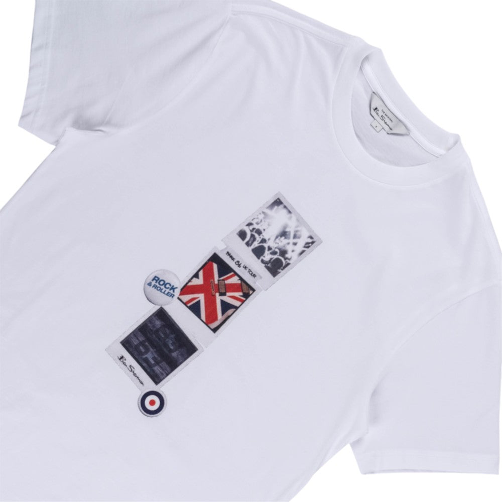 Ben Sherman Mens Brit Pop Throwback T-Shirt In White
