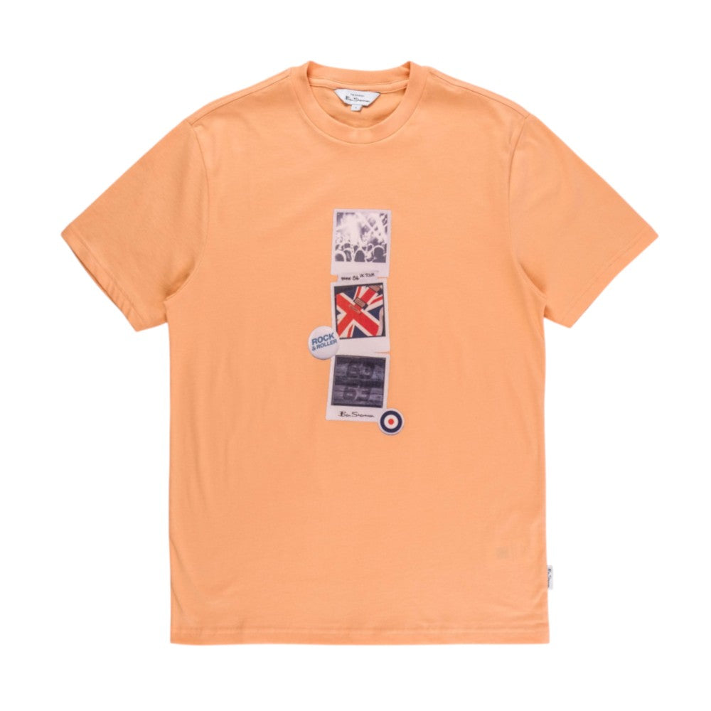 Ben Sherman Mens Brit Pop Throwback T-Shirt In Coral Sand