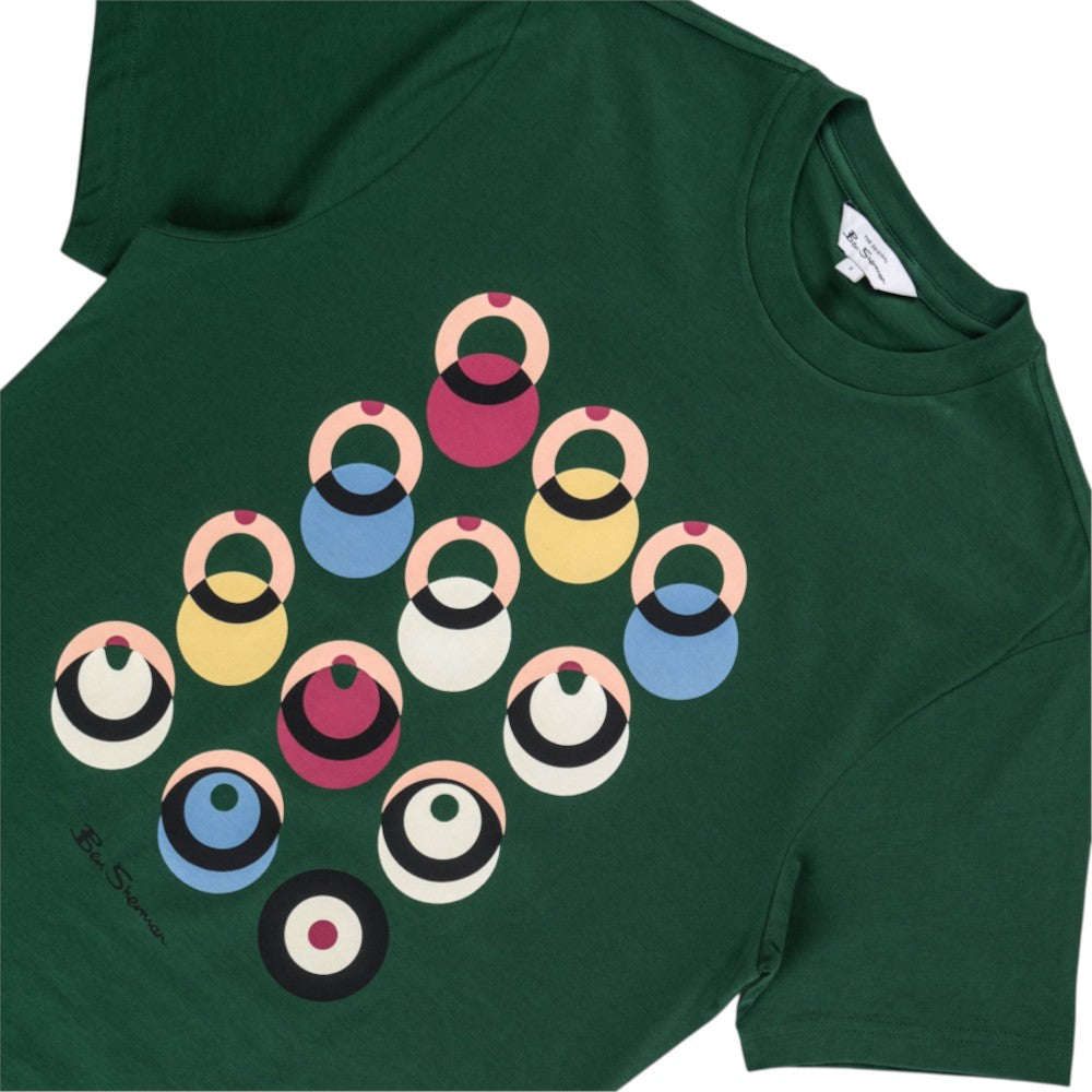Ben Sherman Mens Target Shadow T-Shirt In Forest Green
