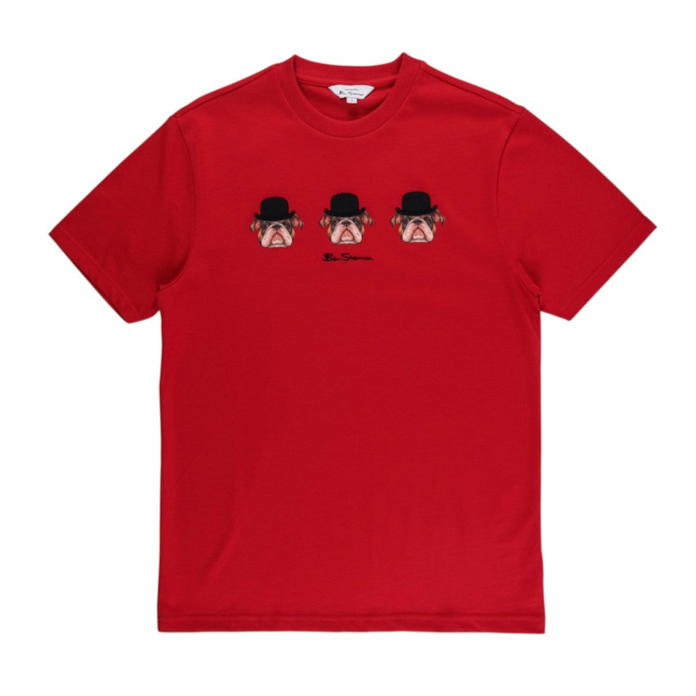 Ben Sherman Mens Brit Trio Bulldog T-Shirt In Red