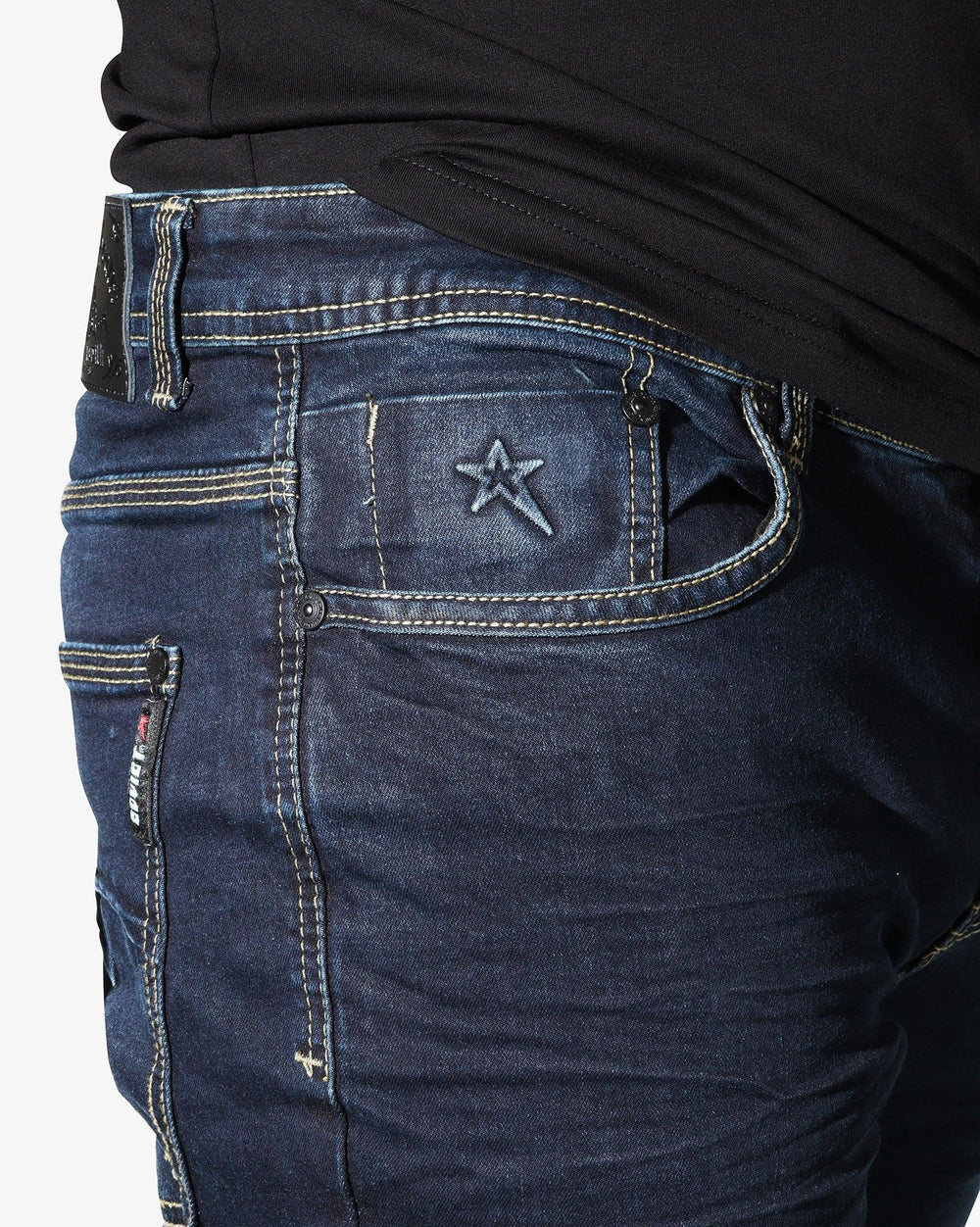 Soviet Mens Terminator #9 Slim Leg Jeans In Blue Black