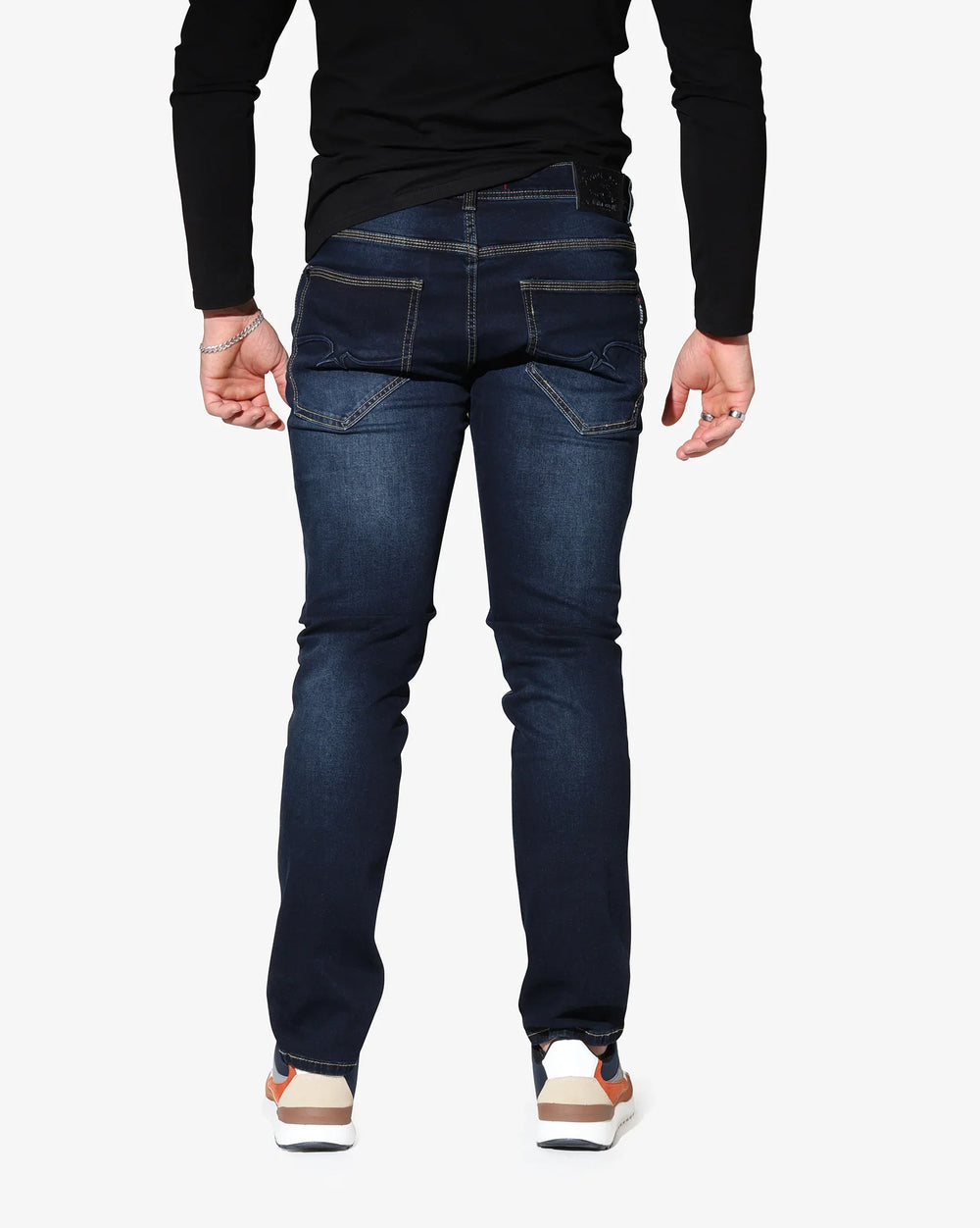 Soviet Mens Terminator #9 Slim Leg Jeans In Blue Black