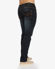 Soviet Mens Slim Leg Denim Jeans In Blue Black