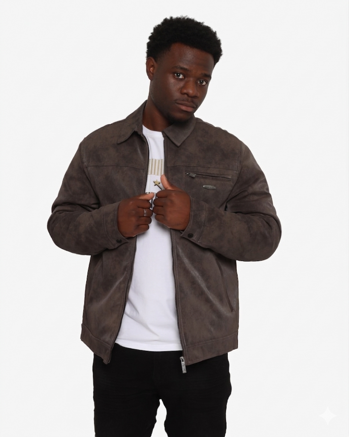 Soviet Mens Clark Premium Weathered Jacket In Chocolate