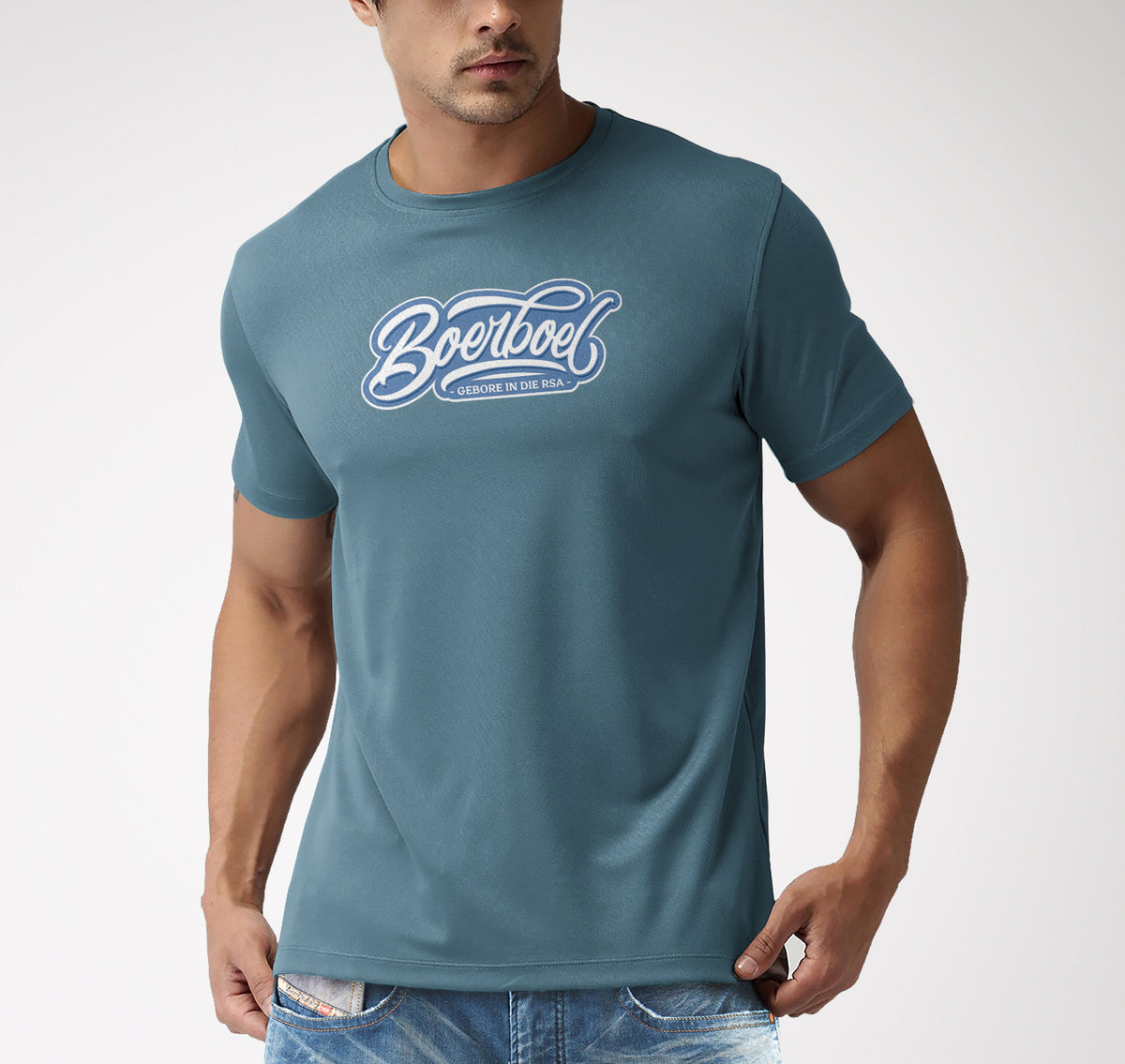 Boerboel Mtsp Permium Cotton T-Shirt Printed Air Force Blue