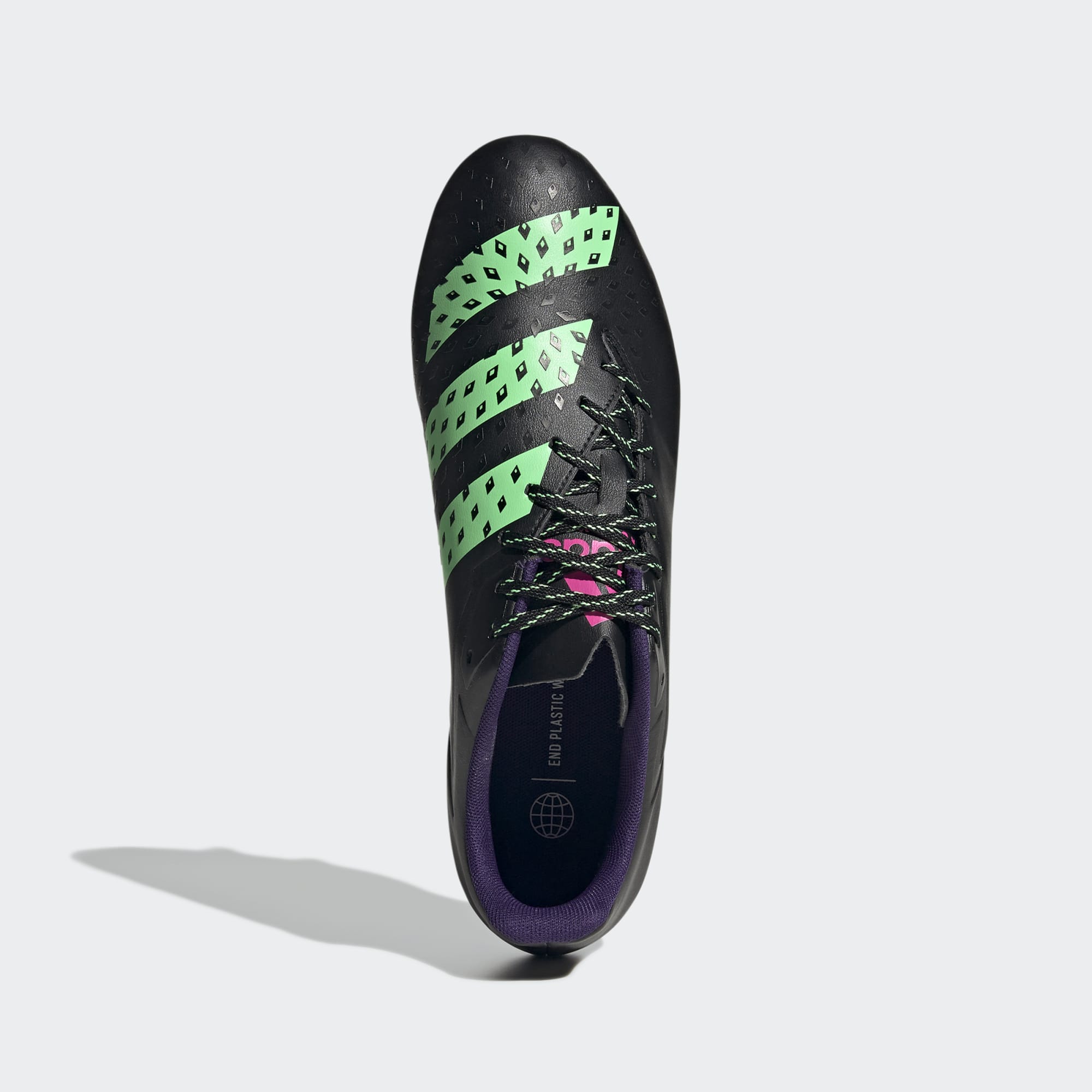 Adidas Unisex Rugby Malice Elite SG Shoes In Core Black / Beam Green / Royal Blue