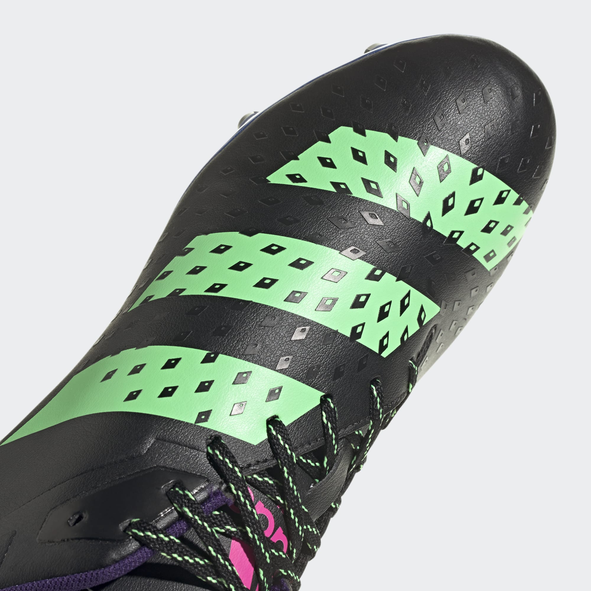 Adidas Unisex Rugby Malice Elite SG Shoes In Core Black / Beam Green / Royal Blue
