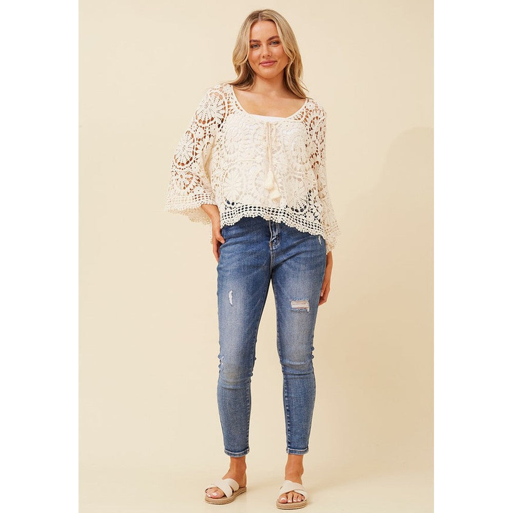 Mandi Ladies Blouse In Cream