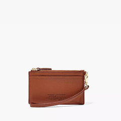 Marc Jacobs Leather Topzip Wristlet Wallet Brown