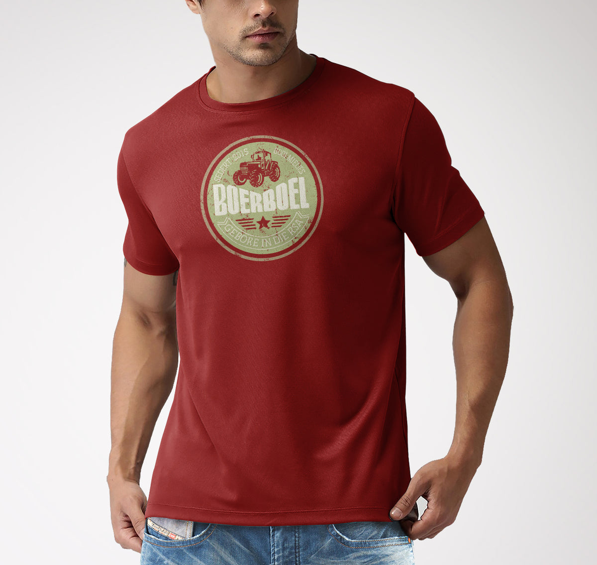 Boerboel Mtsp Permium Cotton T-Shirt Printed Maroon