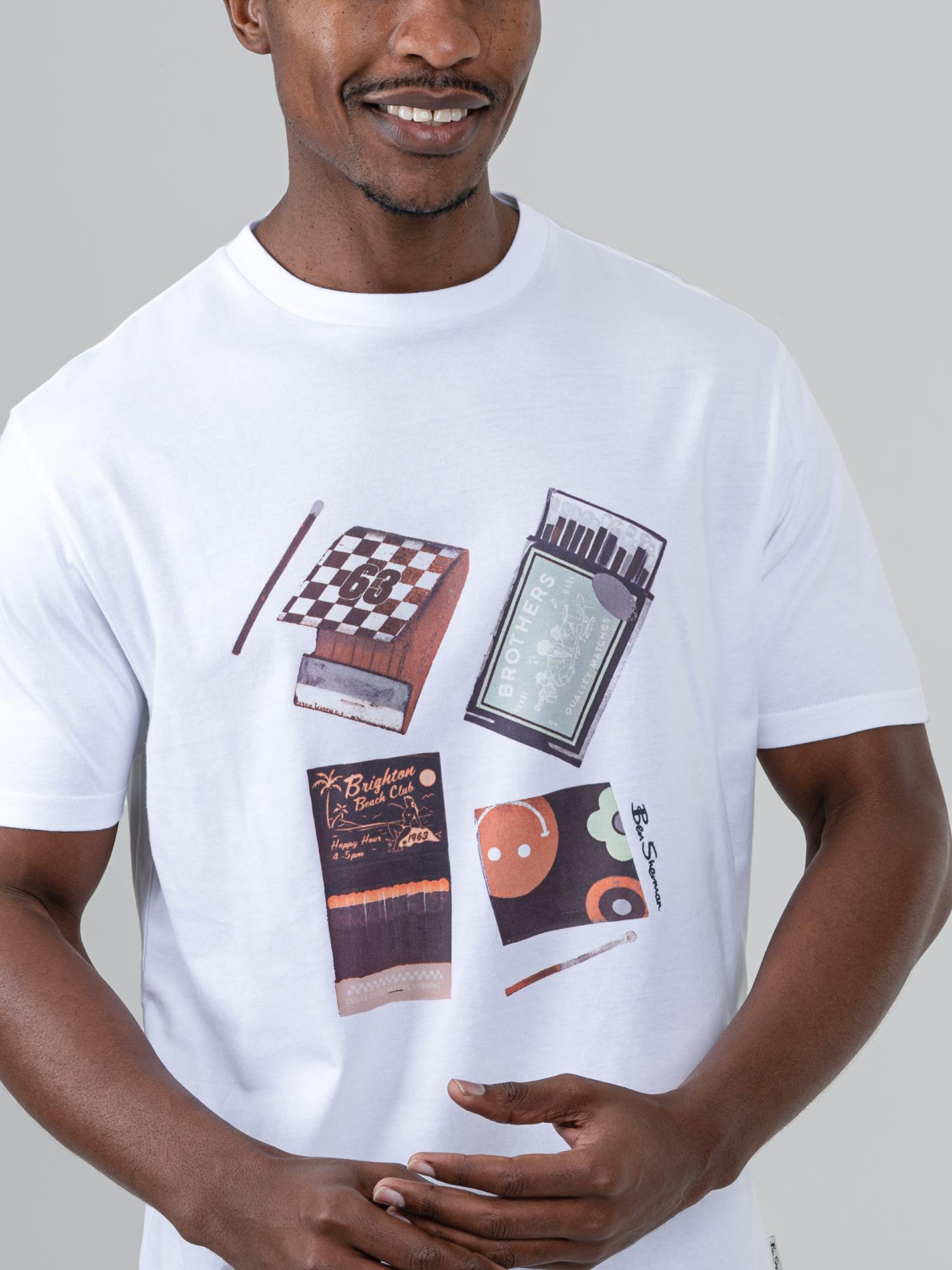 Ben Sherman Mens Match Box White T-Shirt