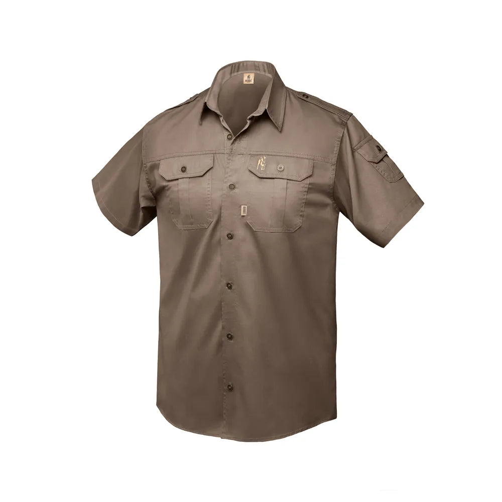 Boerboel Mens Kalahari Short Sleeve Shirt In Bark