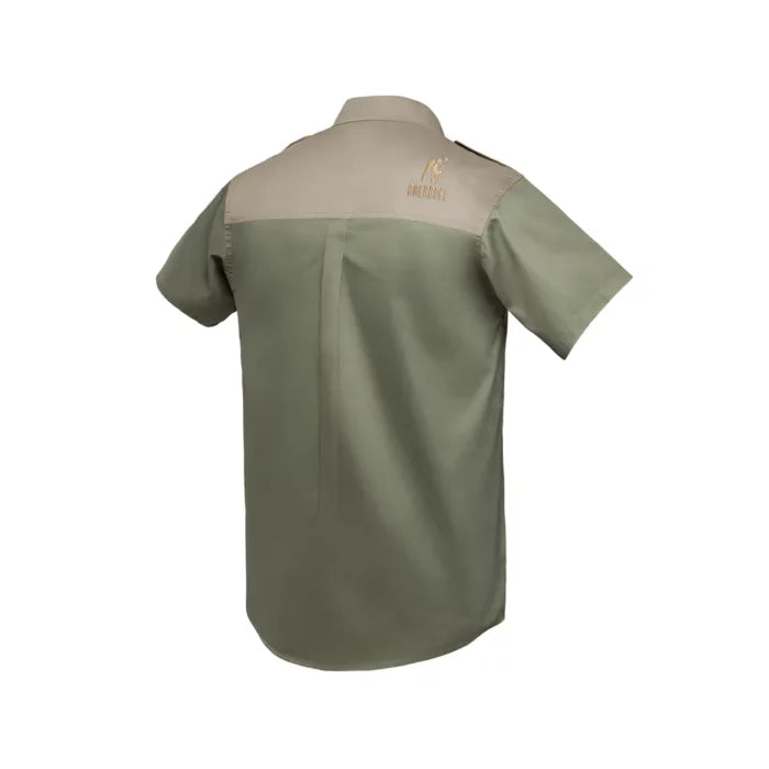 Boerboel Mens Khalari Short Sleeve Shirt In Olive And Putty