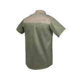 Boerboel Mens Khalari Short Sleeve Shirt In Olive And Putty