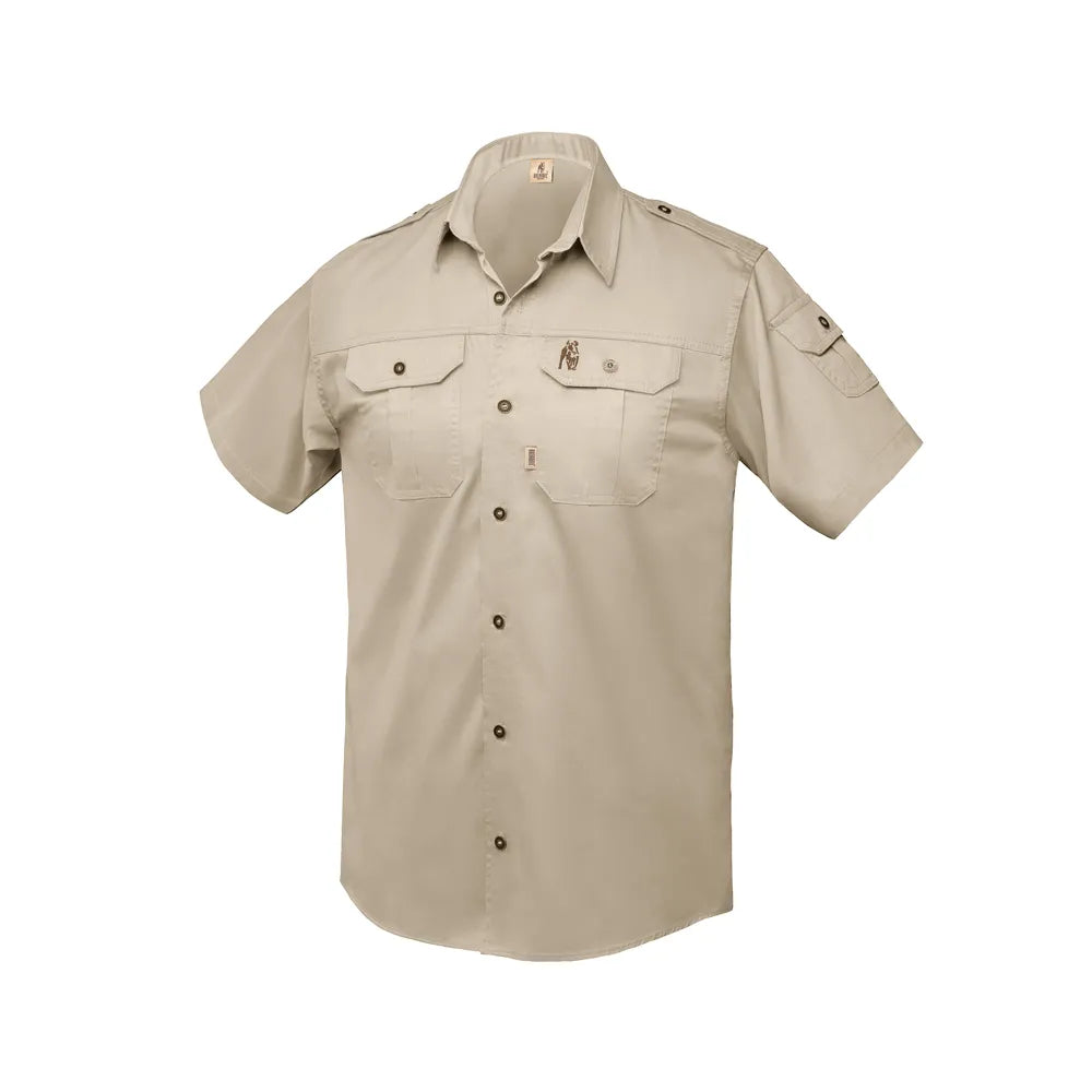 Boerboel Mens Kalahari Short Sleeve Shirt In Stone