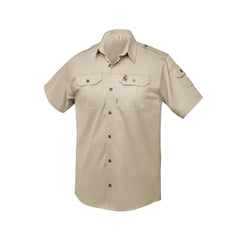 Boerboel Mens Kalahari Short Sleeve Shirt In Stone