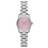 Micheal Kors Womens Lexington Stainless Steel Watch In Silver/Pink Dial