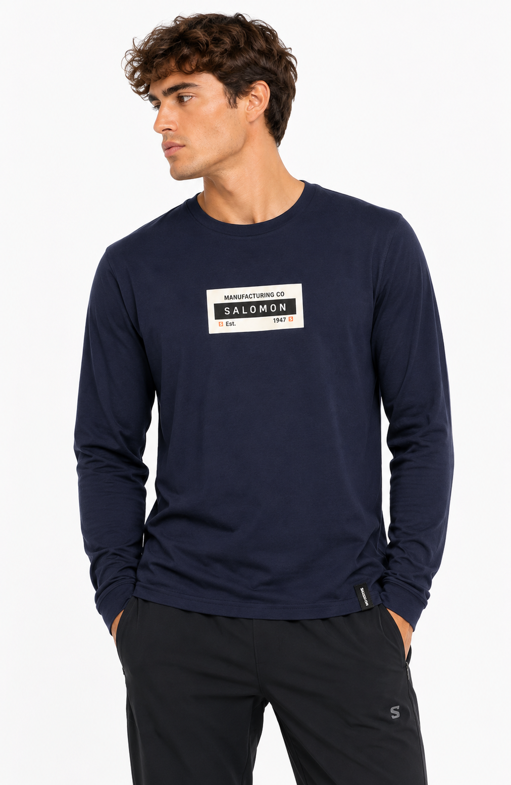 Salomon Mens Team Player Long Sleeves T-Shirt In Midnight Blue