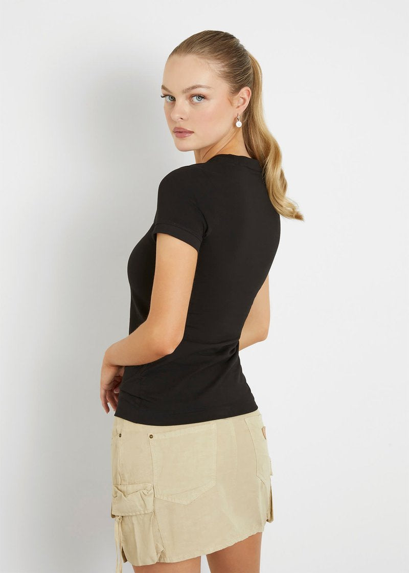 Guess Womens Mini Triangle T-Shirts In Black