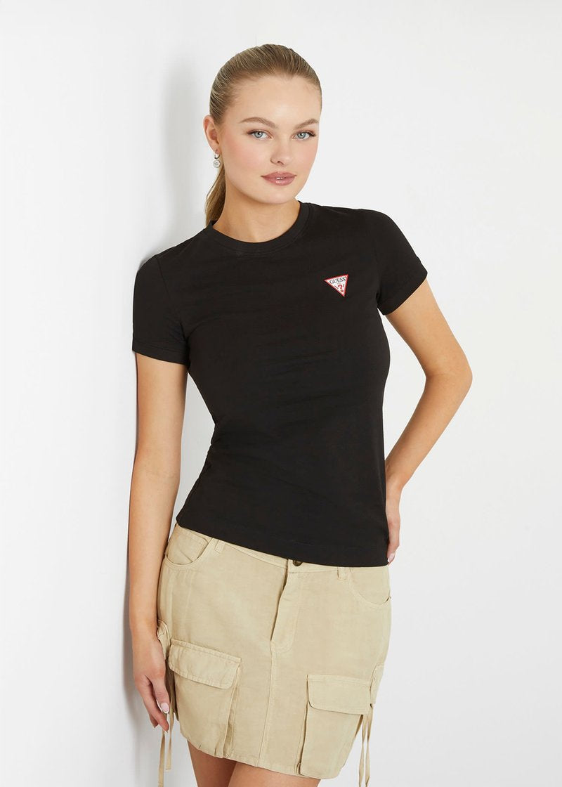 Guess Womens Mini Triangle T-Shirts In Black