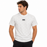 Icon Milano Mens Suede Logo T-Shirt In White