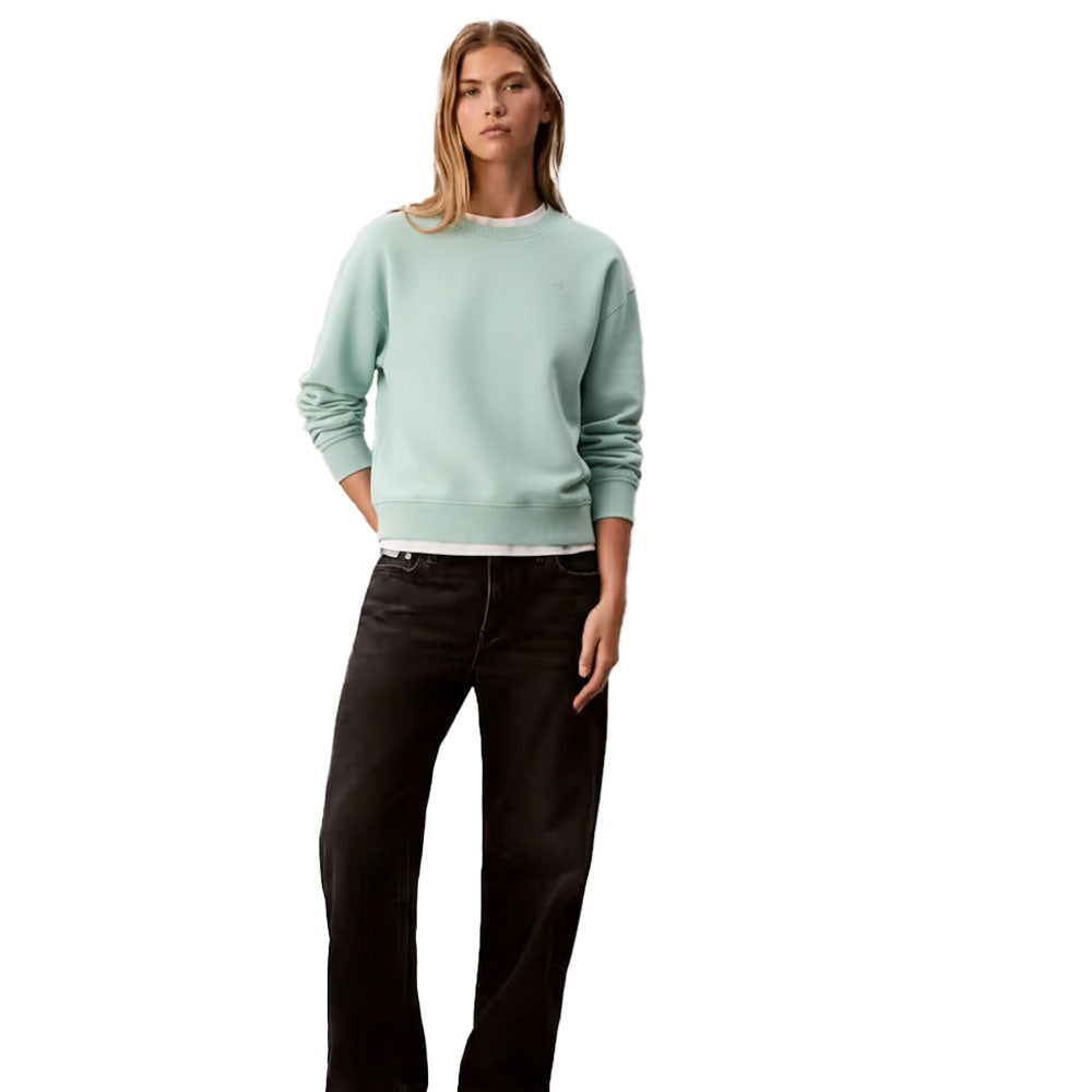 Calvin Klein Womens Archive Logo French Terry Sweatshirt In Mint