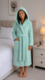 Comet Kids Girls Hooded Gown In Mint