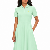 Polo Womens Emily Fit & Flare Dress In Soft Aloe