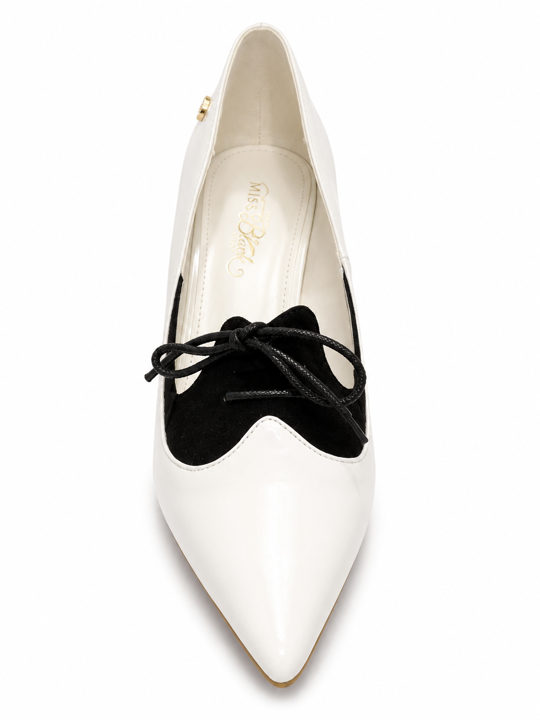 Miss Black Ladies Lola 14 Shoes In White/Black