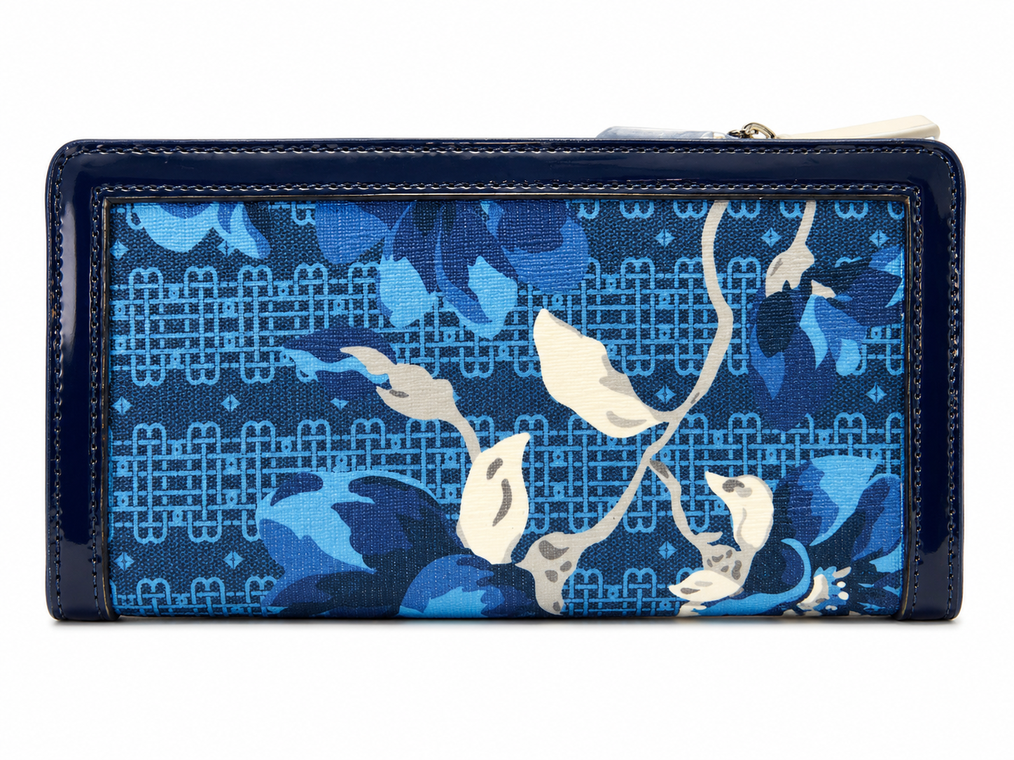 Miss Serenade Nandi Top Zip Large Clutch Purse In Blue Multi