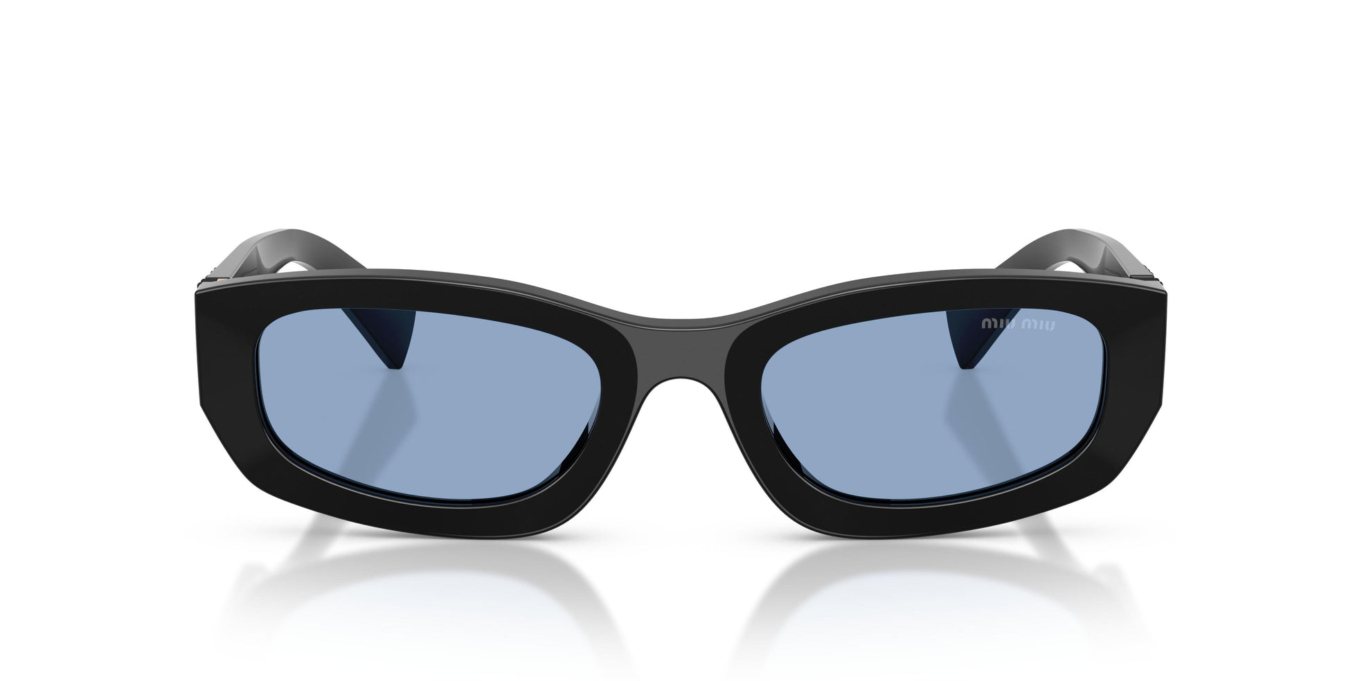 Miu Miu Blue Lens Suglasses For Woemn In Black