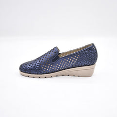 Hush Puppies Hpl01320 Ladies Geena Leather Shoes Sapphire