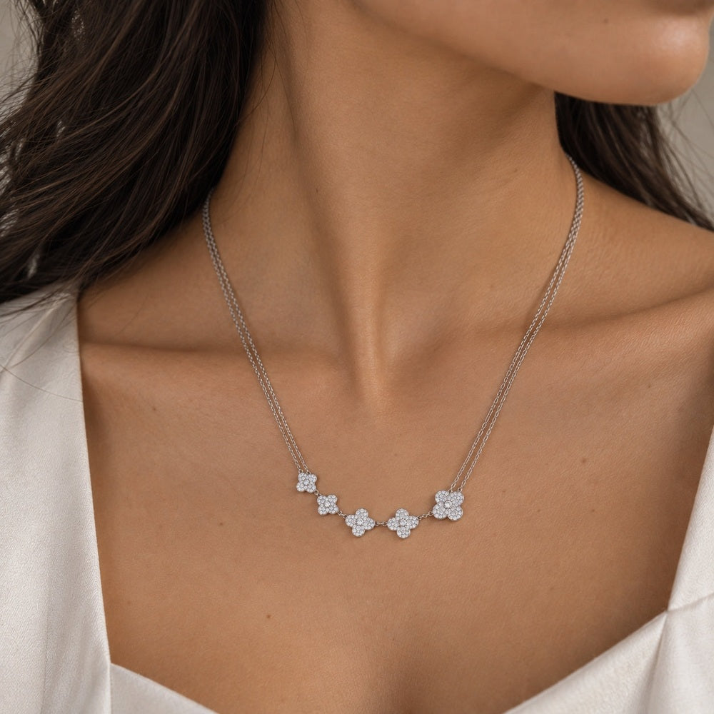 Clover Diamond Graduating Necklace